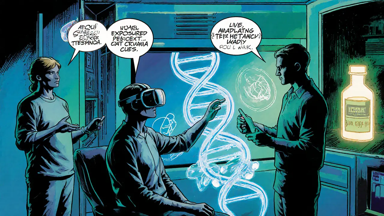 Pacient v VR, DNA test a ketamin v moderní klinice budoucí léčby.