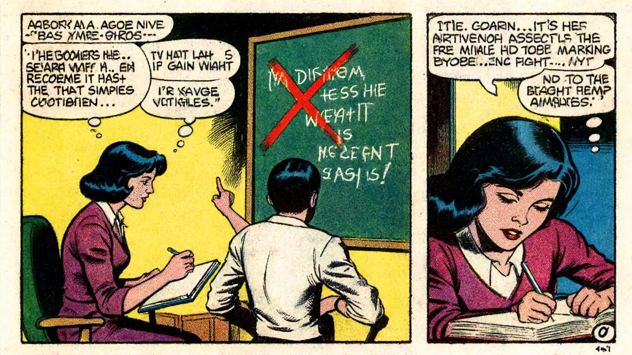 Scéna terapie KBT – terapeutka pomáhá dítěti přepsat negativní myšlenky.