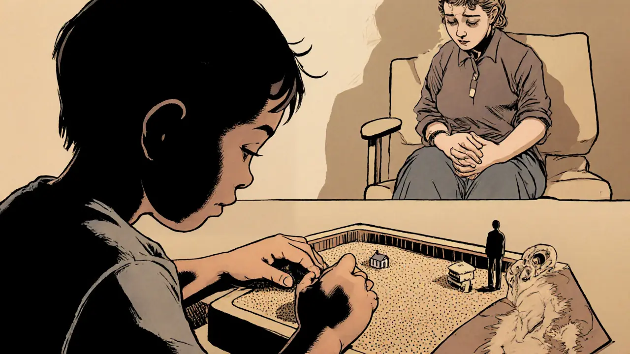 Pískoterapie: Jak práce s pískem pomáhá dětem zpracovávat trauma bez slov