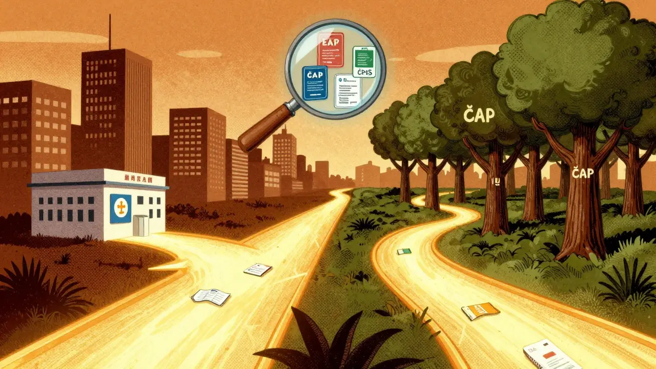 Zlatá cesta se dělí na cestu k nemocnici a cestu skrz les s lidskými stromy, symbolizující dvě cesty psychoterapie.