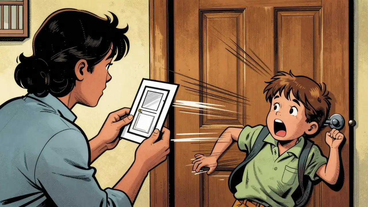 Terapeut používá vizuální pomůcku při terapii echolálie.