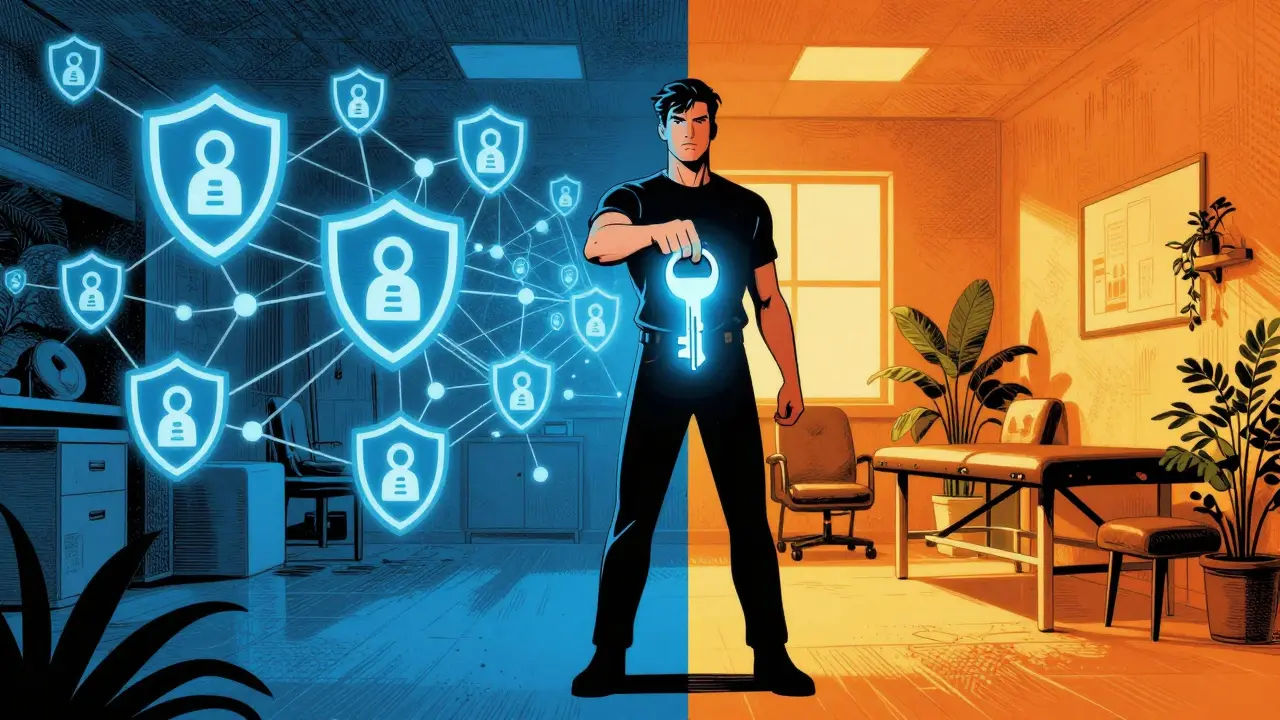 Ochrana dat a kombinace online s osobní léčbou