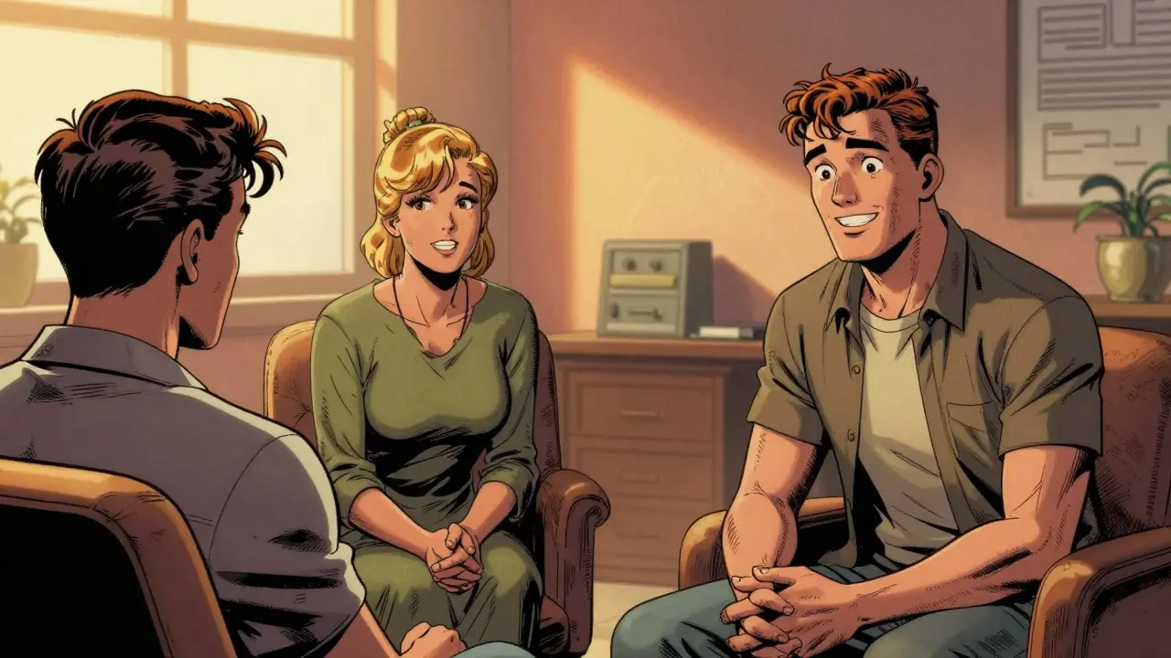 První terapeutické sezení zaměřené na lidské spojení a bezpečí.