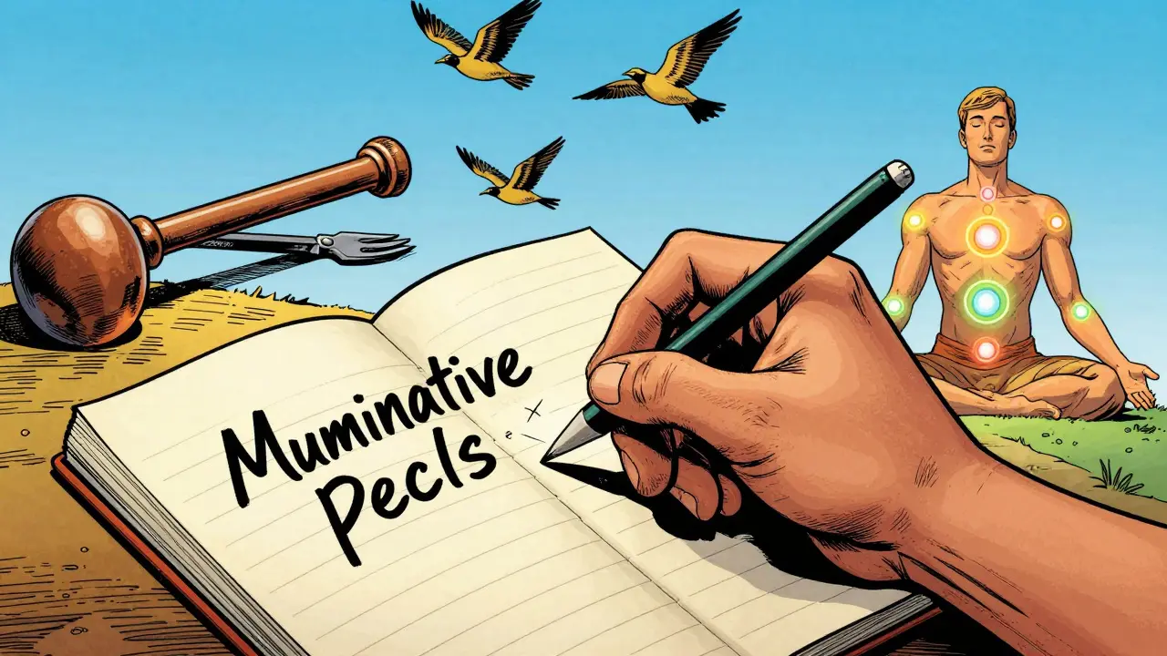 Ruce píšící do zápisníku, kde se myšlenky mění v ptáky letící na svobodu.