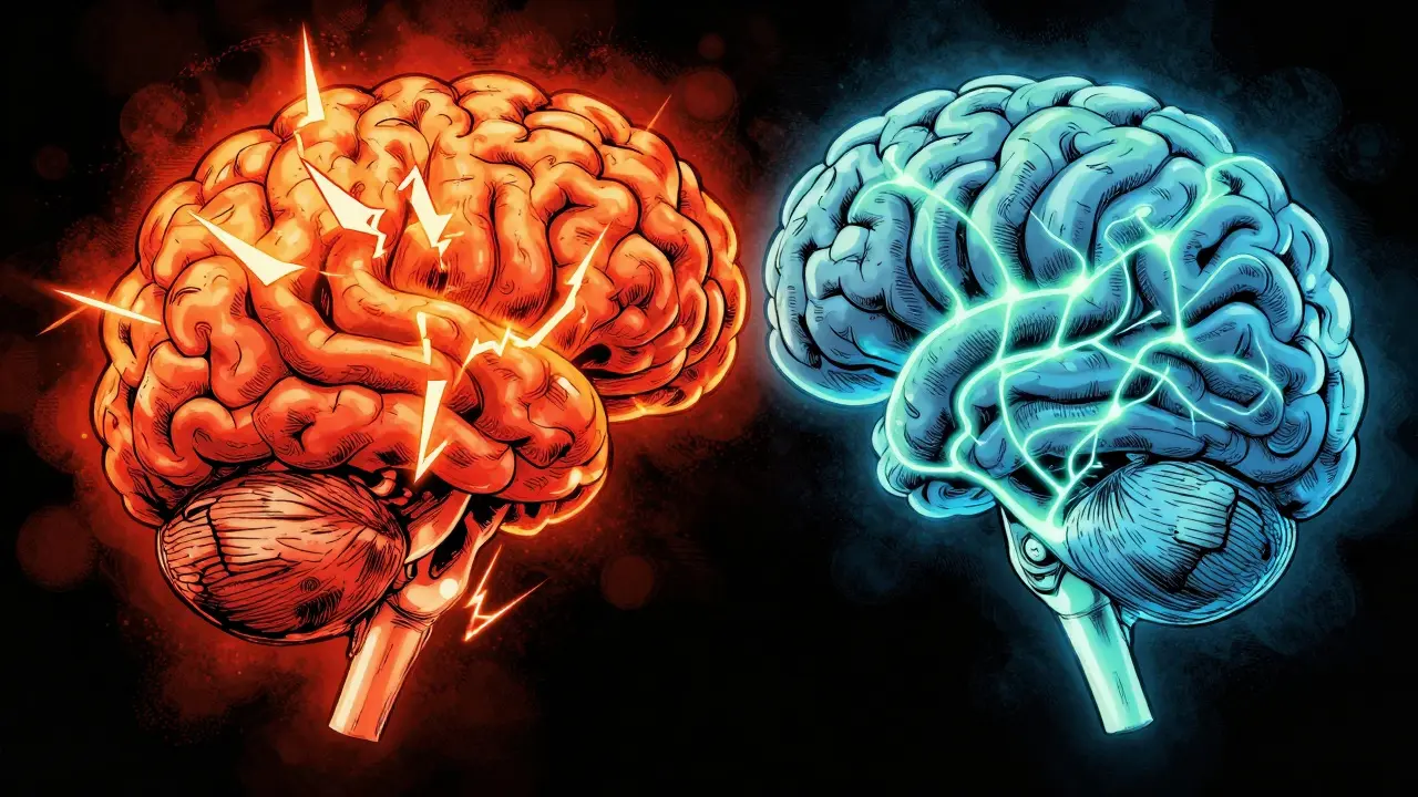 Vizuální metafora mozku: amygdala vs prefrontální kortex při mindfulness