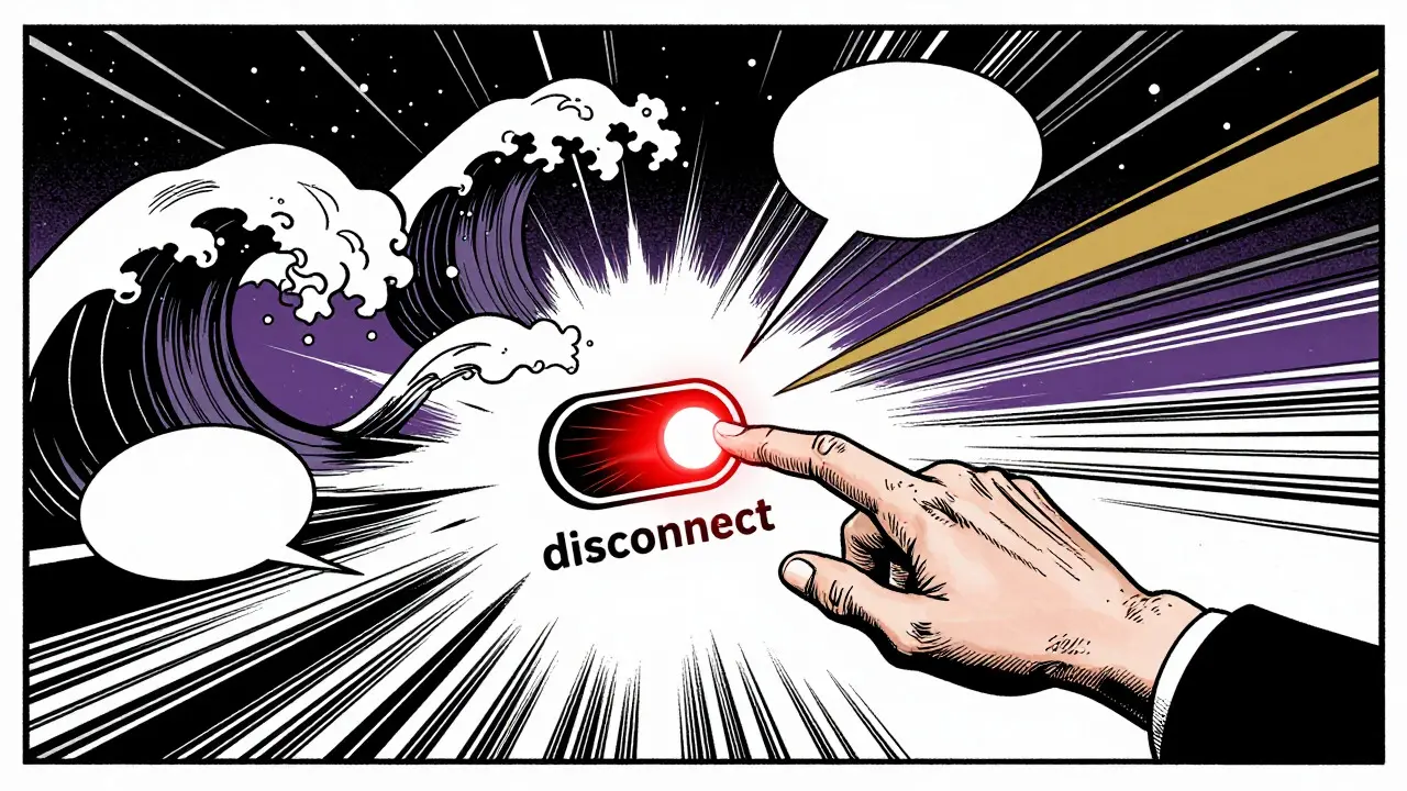 Symbolické ukončení sezení s uvolněním napětí v retro komiksu