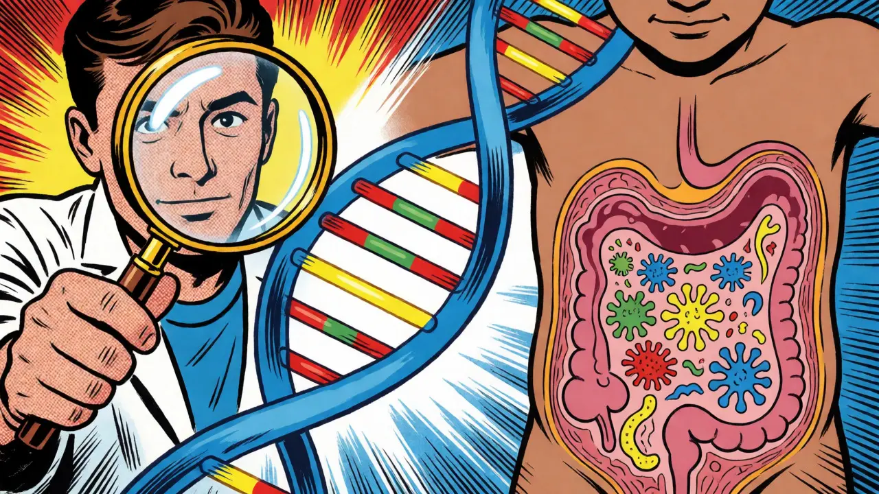 Vědec zkoumající DNA a mikrobiom jako klíčové prvky výzkumu autismu