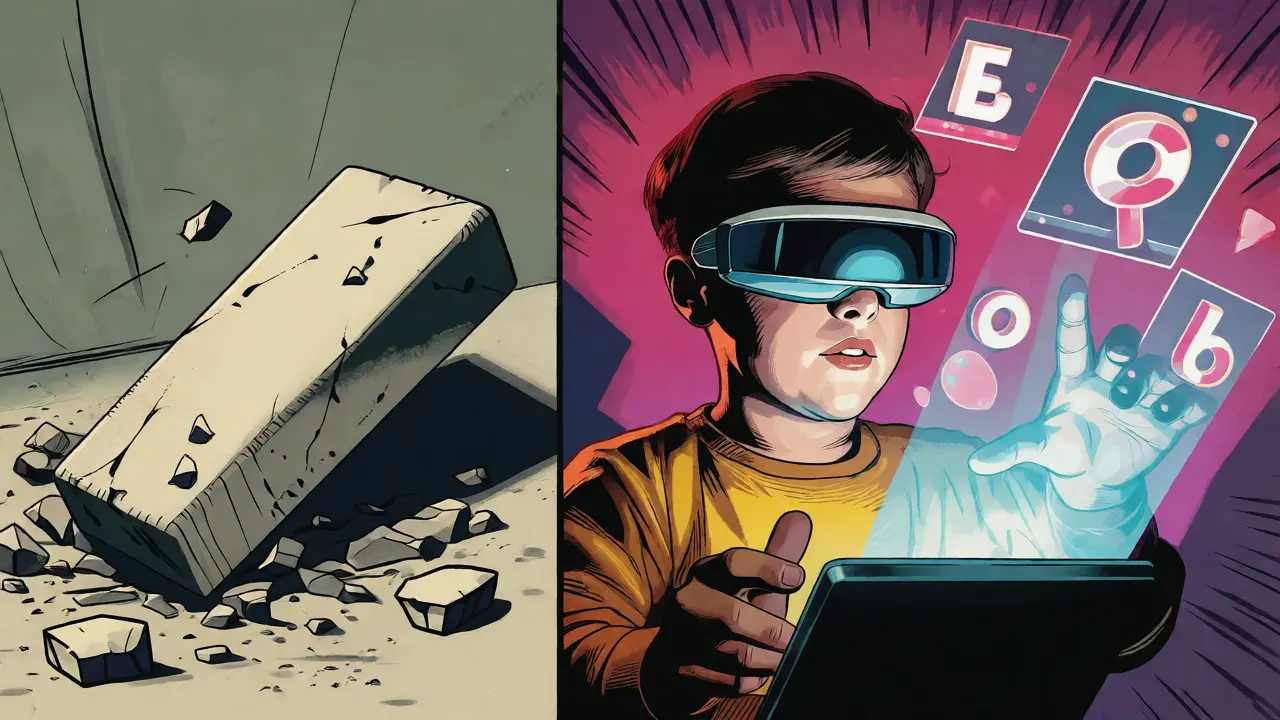 Futuristická scéna s rozšířenou realitou v dětské terapii