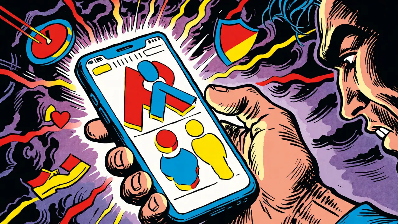 Ruka svírající mobil s ikonami krizové pomoci obklopená vizuálními symboly pilířů bezpečnostního plánu.